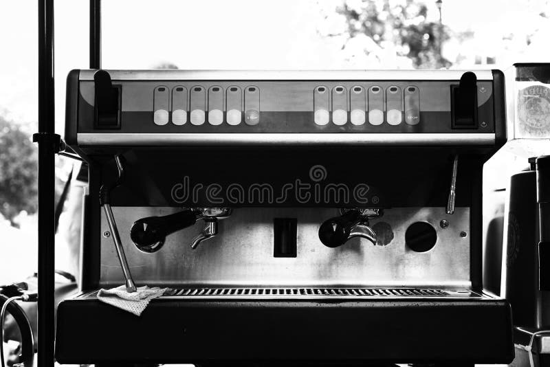 Large Coffee Machine in the Street Coffee Shop Stock Photo Image of