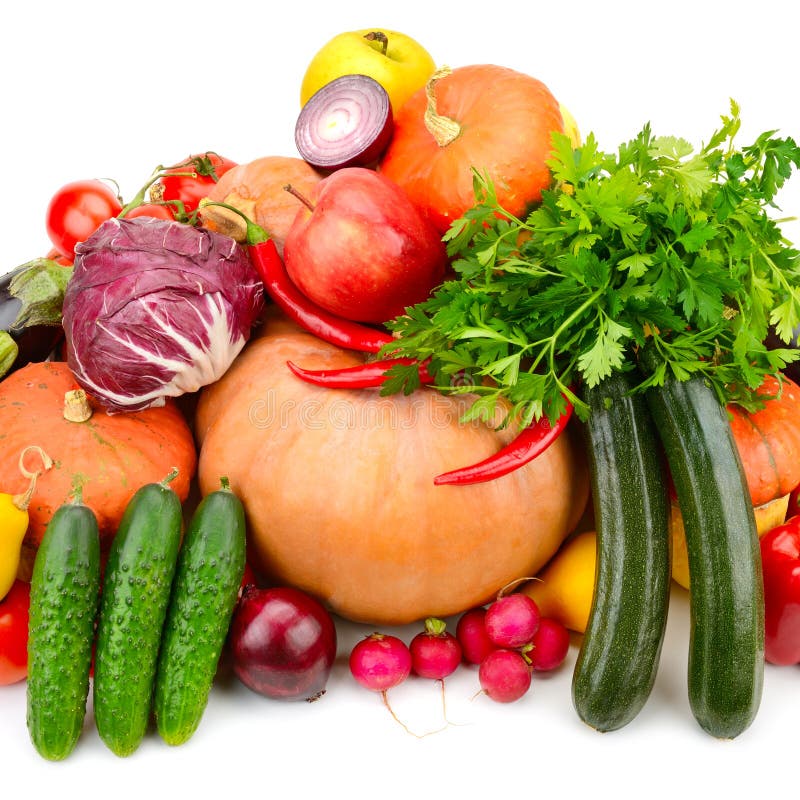 Large Collection Fresh Fruits and Vegetables Useful for Health I Stock