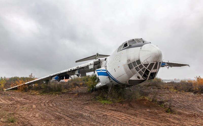 Large damage passenger aircraft stock photos Large damage passenger aircraft stock photos