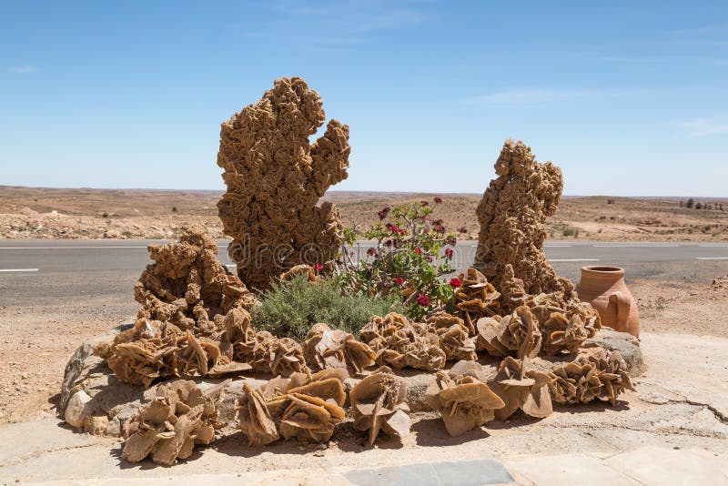 Large desert rose formation in the Tunisian desert