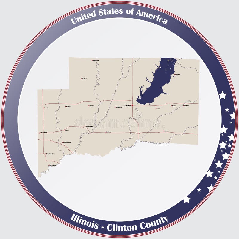 Map of Clinton County in Illinois Stock Vector Illustration of signs