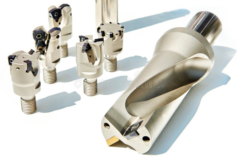 Large Diameter Drill and Mills Isolated White Stock Photo Image of