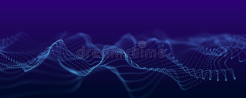 Large Digital Data Background. Abstract Wave with Moving Dots. 3d Rendering  Stock Illustration - Illustration of geometric, computer: 231082984
