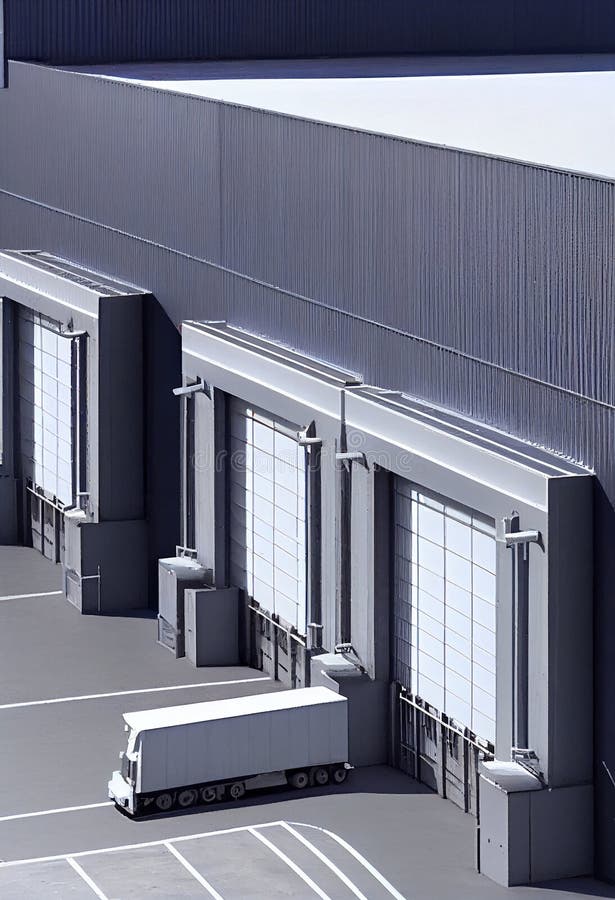 Large Distribution Warehouse with Gates for Loading Goods Stock