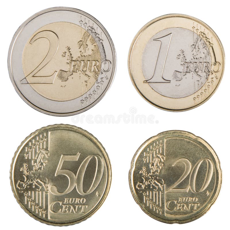 Large Euro Coins royalty free stock photos