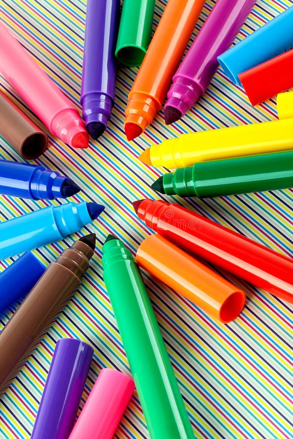 Large felt tip pens stock photo. Image of pens, background 64735834