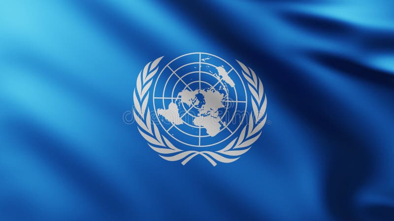 Large Flag of United Nations Fullscreen Background in the Wind ...