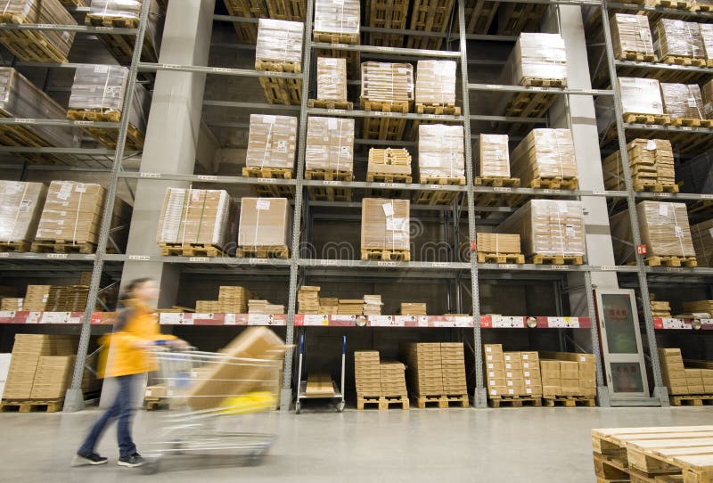Large furniture warehouse stock photo. Image of motion 13654506