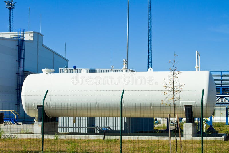 Large gas tanks stock image. Image of plant, petroleum 21080841