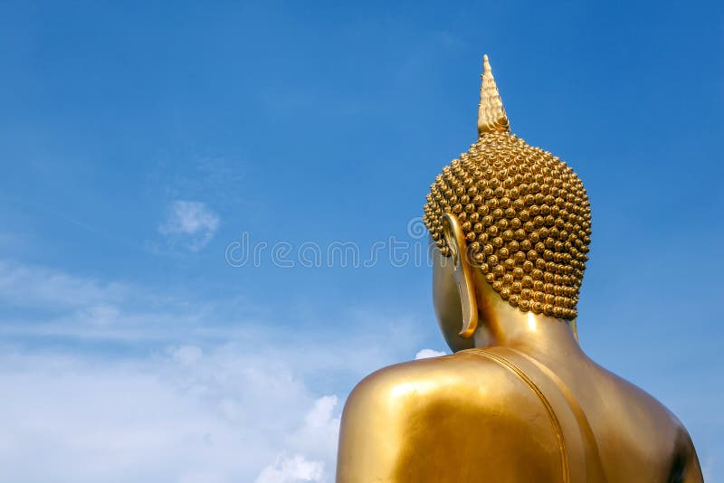 The large golden Buddha statue of Buddha pagoda concentrates on