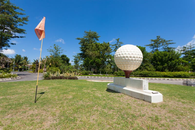 Large golf ball stock image. Image of clouds, golf, grass 24825479