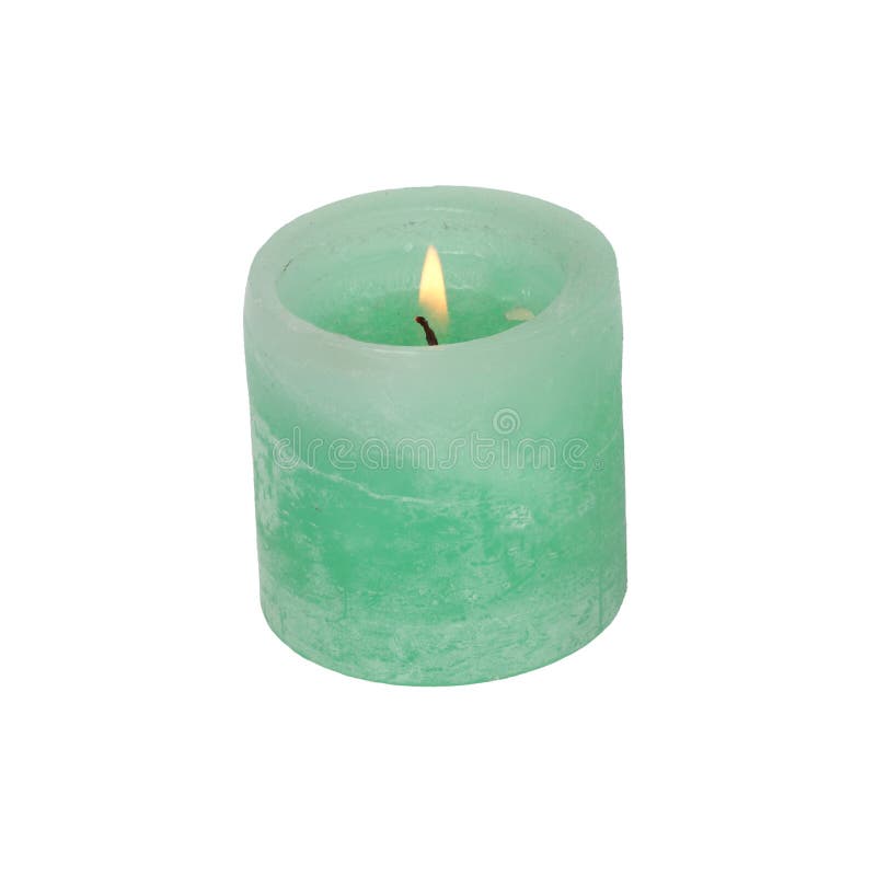 Large green candle stock image. Image of green, single 41249281