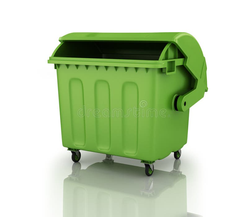 A Large Green Recycling Bin Stock Illustration Illustration of