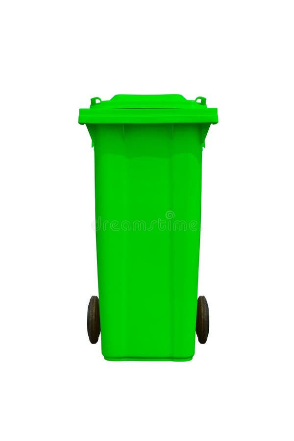 Large green trash can royalty free stock images