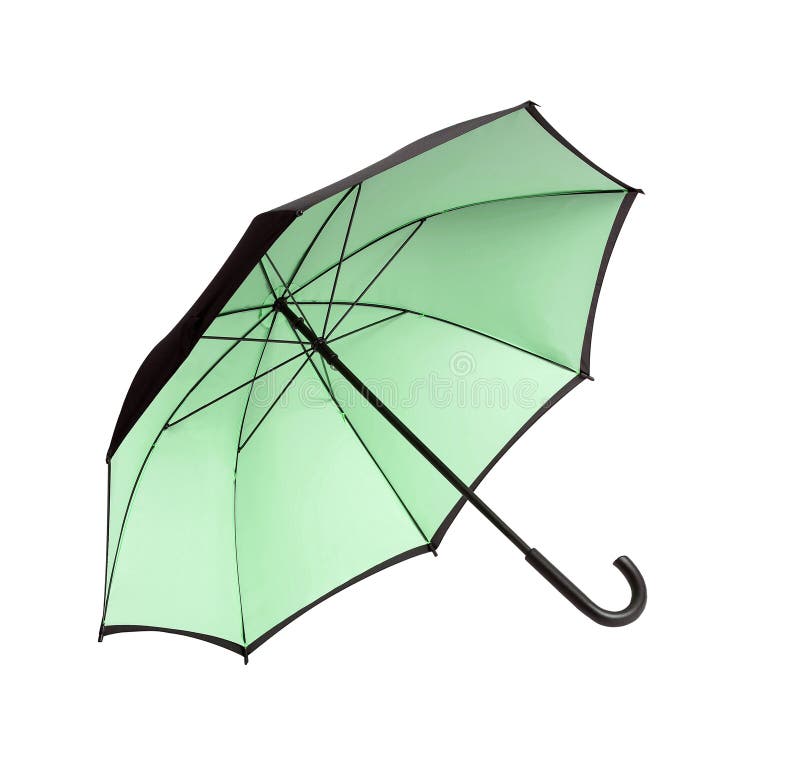 Large Green Umbrella Isolated Stock Photo Image of single, background