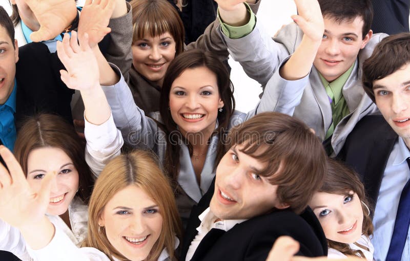 Large group of business people.