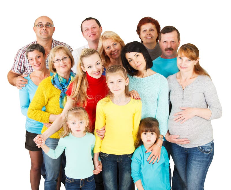 Large Group of Happy People standing together.