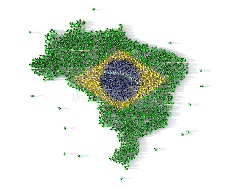 Large Group People Form Brazil Map Stock Illustrations – 12 Large