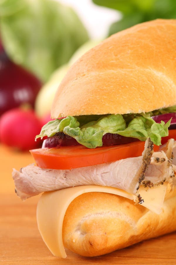 A Large Ham and Tomato Sandwich Stock Photo Image of meal, fast 13287292