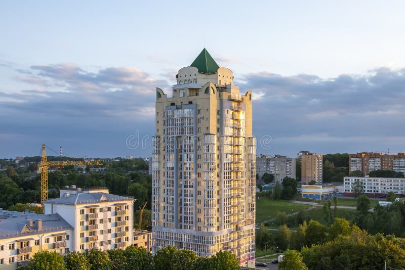 Large Highrise Building, Apartment Building in the Evening Light