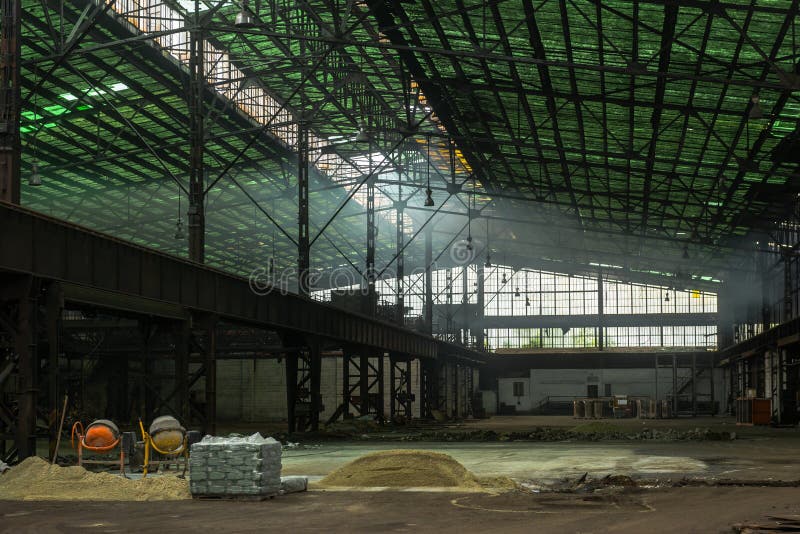 Large Industrial Hall Under Construction Stock Image Image of indoors, large 35259075