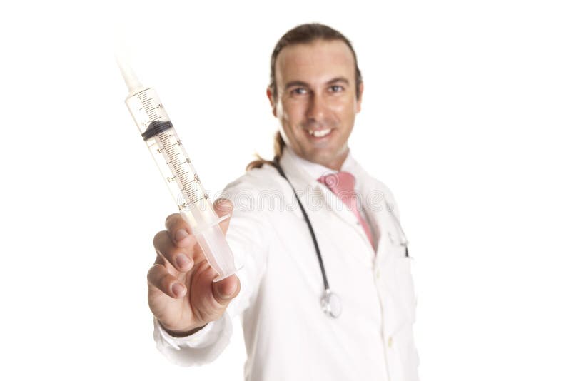 Docteur Mauvais Avec La Grande Seringue Photo stock - Image du injection,  humeur: 60614476