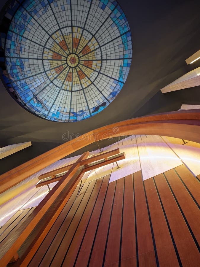 Interior shot of an large modern Christian church with high ceiling. Interior shot of an large modern Christian church with high ceiling.