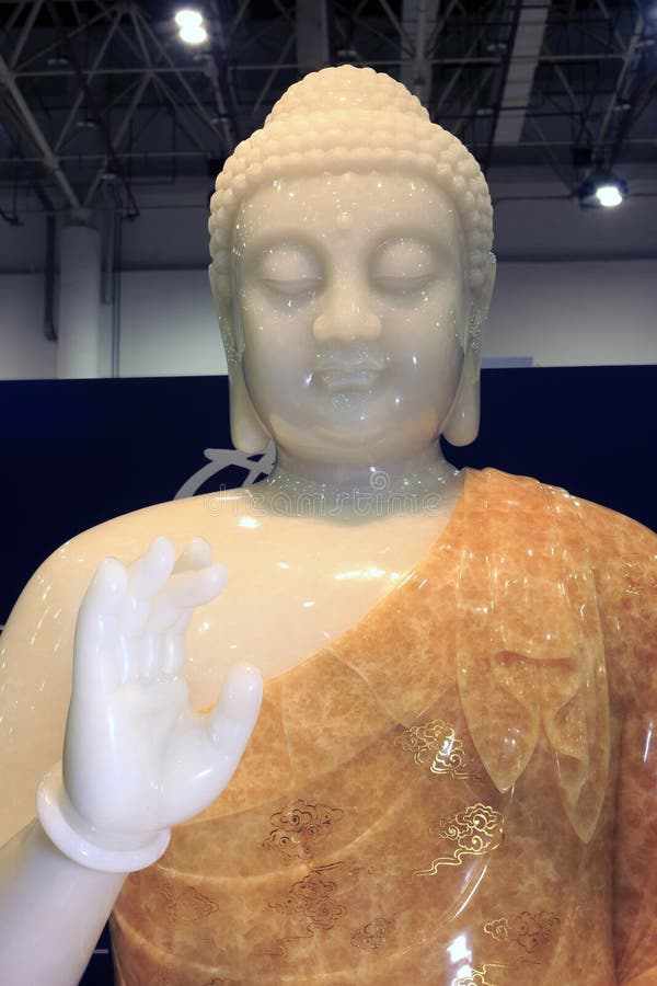 Large jade buddha statue stock photo. Image of architecture 34419250