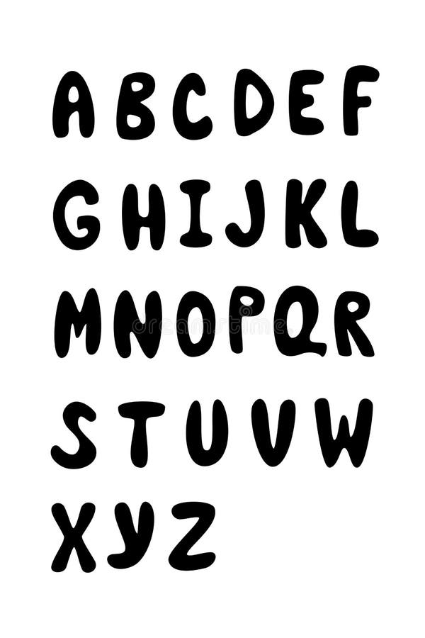 Large Letters of the English Alphabet. Latin Capital Letters. Vector