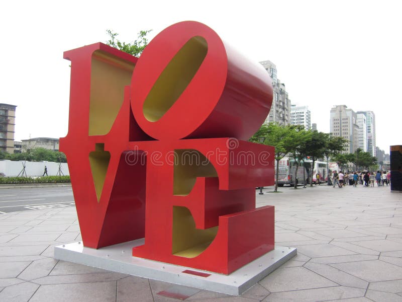 Large letters, the word love on the sidewalk along the street. Word art letters stock images, royalty-free photos and pictures