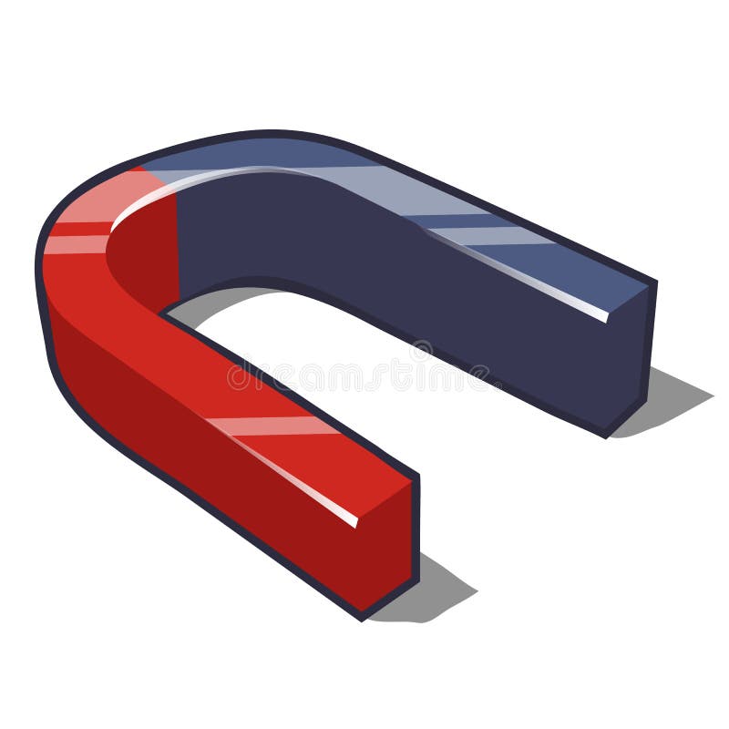 Download Classic Blue And Red Horseshoe Magnet Stock Illustration ...