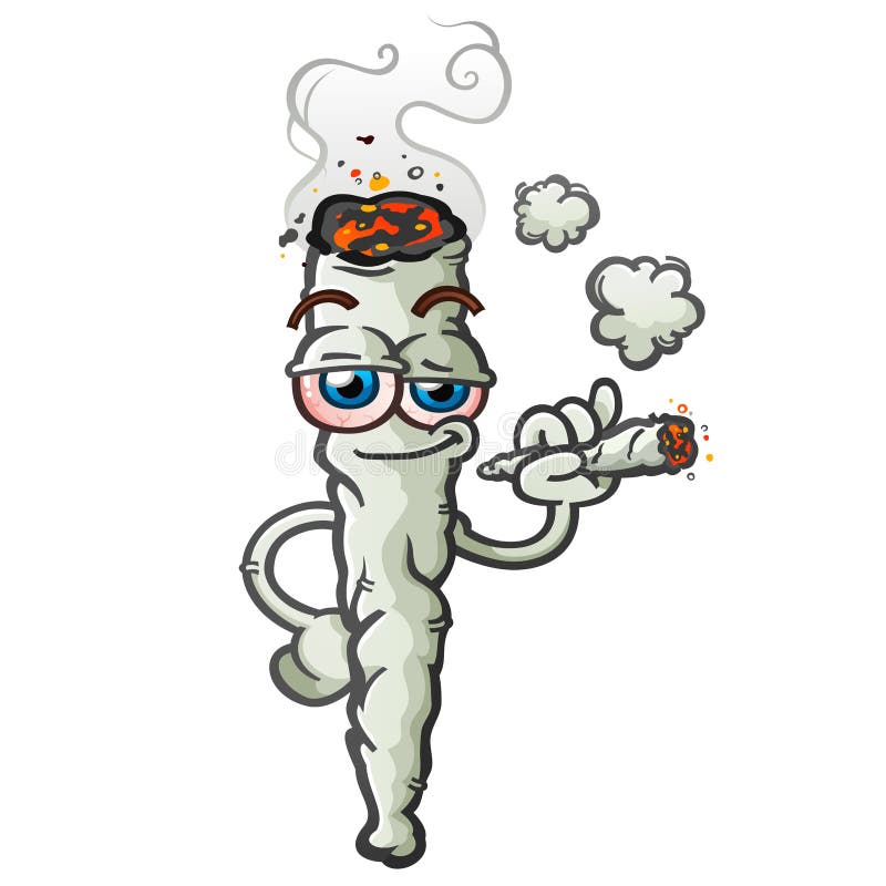 Marijuana Joint Cartoon Character Smoking Reefer Stock Vector ...