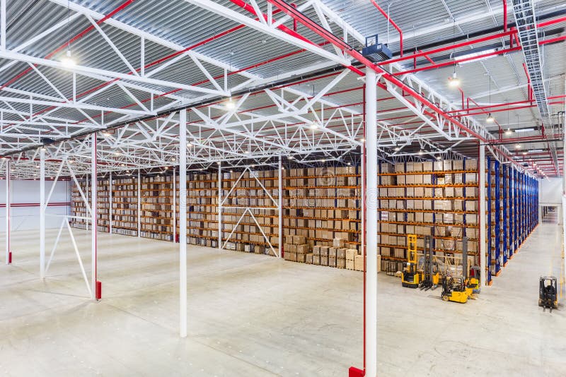 Large Modern Storehouse with Some Goods Stock Photo Image of plant
