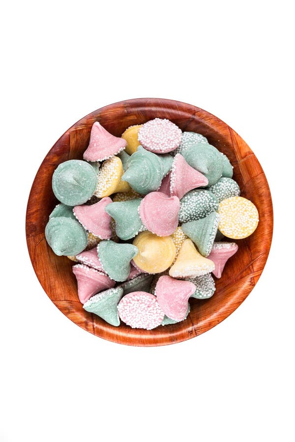 Large Multicolored Drops with Sugar Ball Coated Candy Stock Photo