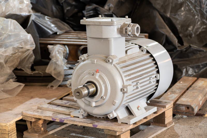 Large New Highpower Electric Motor in Stock Stock Image Image of