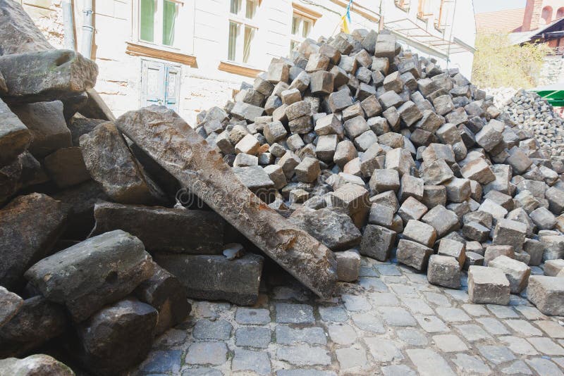 Large Paving Stones Piled in a Heap Stock Photo Image of paving