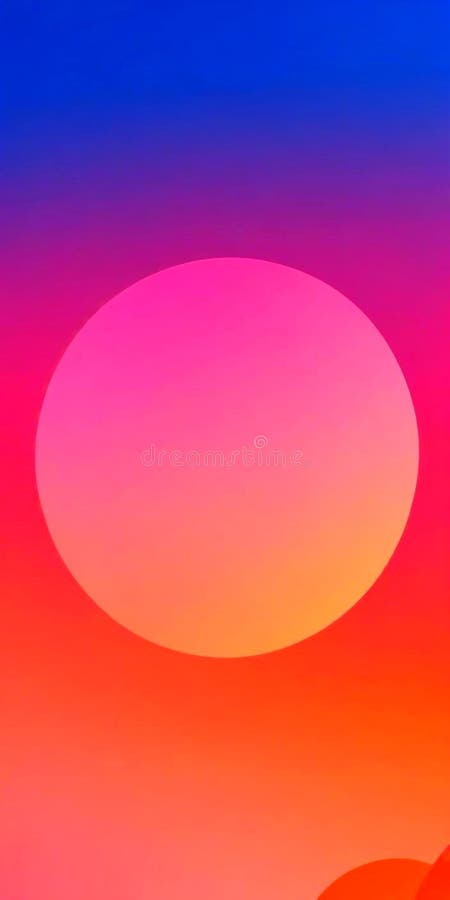 A large pink and orange gradient circle on a vibrant background stock photography