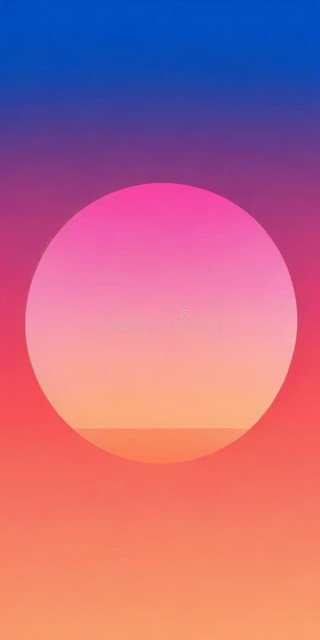 A large pink and orange gradient circle on a vibrant background royalty free stock images