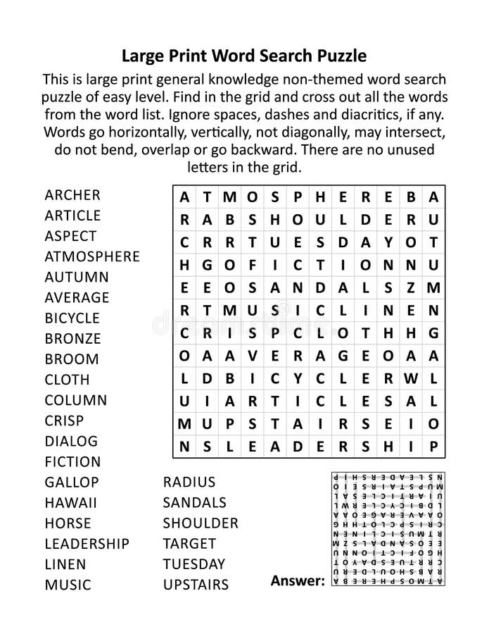 large print general knowledge word search puzzle stock vector illustration of learn family 183811314