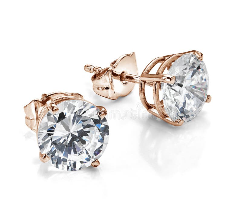 Large Rose Gold Diamond Earrings