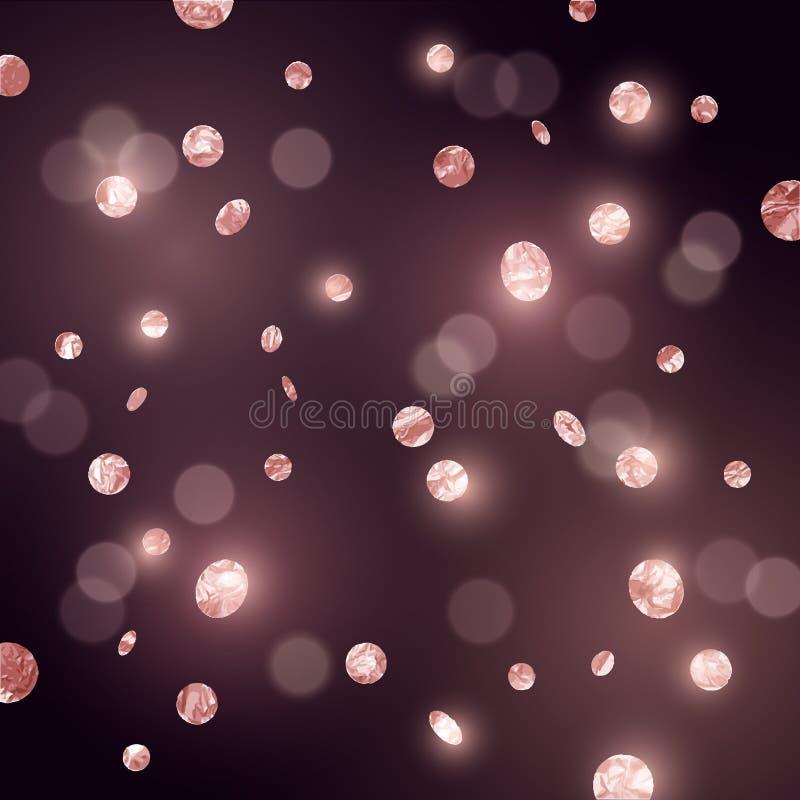 Large Rose Gold glitter Confetti stock illustration
