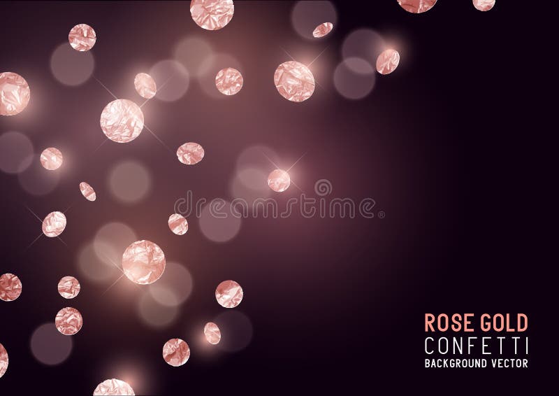 Large Rose Gold glitter Confetti stock illustration