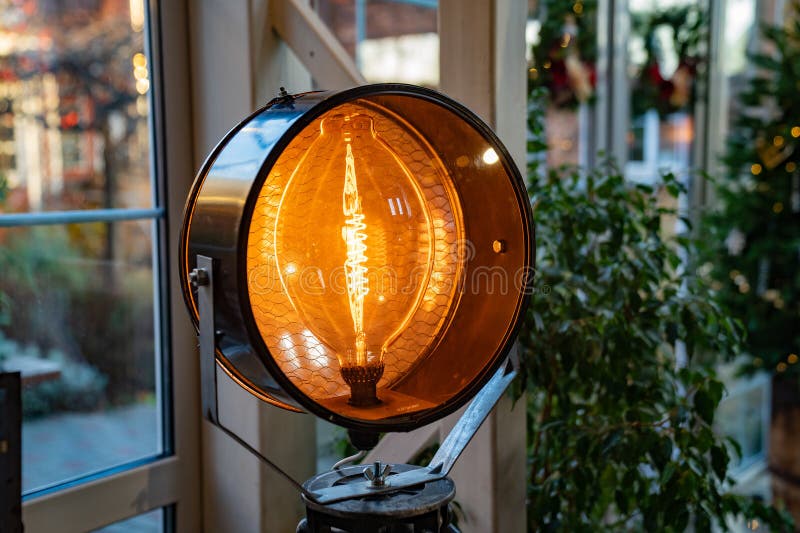 Large Round Interior Lantern in Retro Style. Original Lighting for the