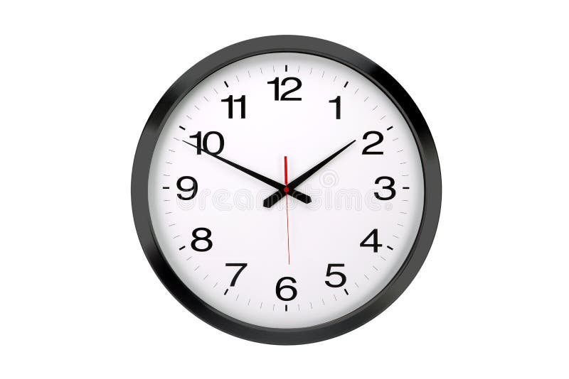 Large Round Office Wall Clock Isolated Stock Photo Image of steel