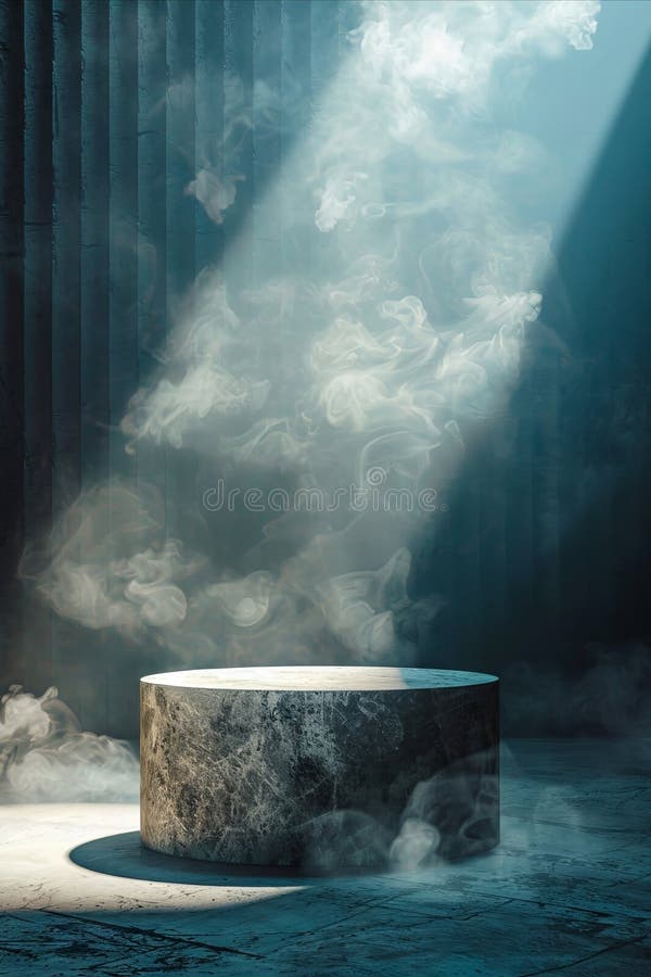 A large round table with smoke coming out of it royalty free stock photos
