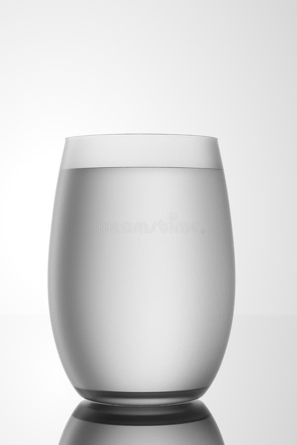Large Rounded Glass Cup Filled with Water. 3d Render Stock Illustration