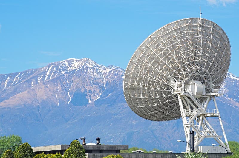 Large satellite dish stock photo. Image of connection 53136572