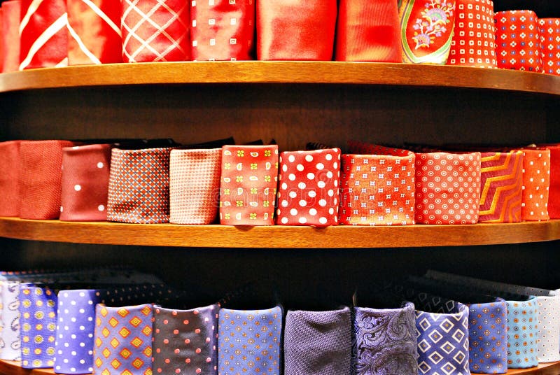 Large Selection of Ties in Men`s Clothing Store Stock Photo - Image of ...