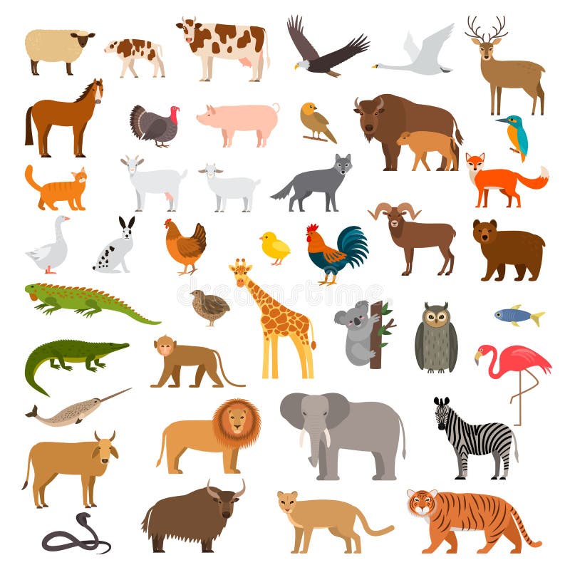 A Large Set of African, Forest and Animals and Birds from the Farm with the Cubs. Bear, Cow, Elephant, Lion Stock Illustration - Illustration of pets, horse: 160999119 A Large Set of African, Forest and Animals and Birds from the Farm with the Cubs. Bear, Cow, Elephant, Lion Stock Illustration - Illustration of pets, horse: 160999119
