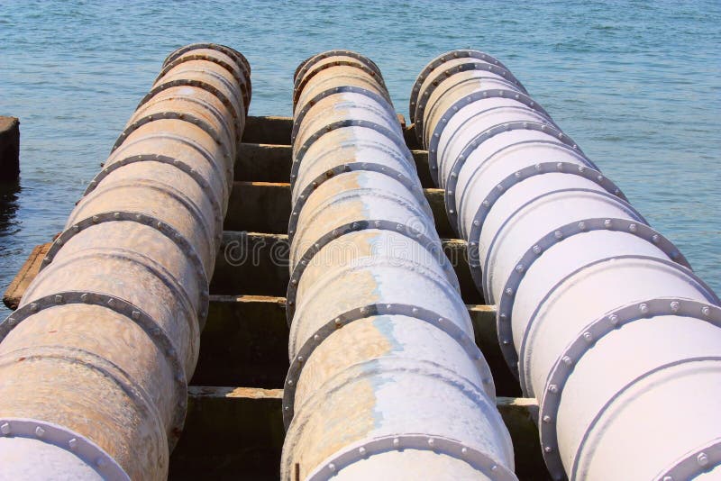 Large sewage pipes stock image. Image of rings, ocean 10600893